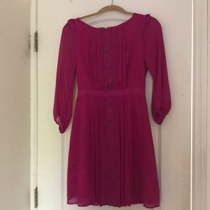 Jessica Simpson Fuchsia Long Sleeve Dress